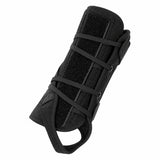 black wrist support brace with removable aluminium stay and adjustable straps for wrist stabilization and support