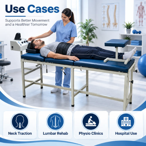cervical and lumbar digital traction use cases for neck traction, lumbar rehabilitation, physiotherapy clinics and hospital therapy