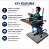 child standing frame key features with height adjustment padded support and durable construction