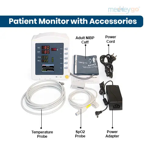 cms 5100 spo2 and nibp measuring patient monitor (white)