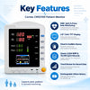 contec cms5100 patient monitor key features including nibp, spo2 and pulse rate monitoring, visual and audible alarms, trend review and data storage