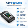 contec cms60c key features including accurate spo2 monitoring, pulse rate display, 1.77 inch tft screen, pleth waveform, alarms and 24-hour data storage