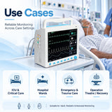 contec cms8000 patient monitor use cases for icu and critical care, hospital wards, emergency and trauma care, and operation theatre recovery