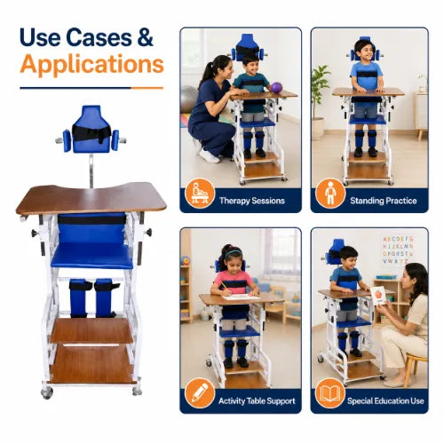 cp chair with standing frame use cases for therapy sessions standing practice activity table support and special education use