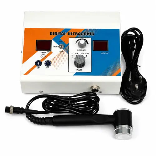 digital ultrasonic physiotherapy machine with therapy probe and accessories