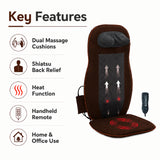 dual cushion back seat massager key features with shiatsu back relief heat function and home office use