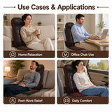dual cushion back seat massager use cases for home relaxation office chair use post work relief and daily comfort