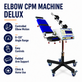 elbow cpm machine delux key features with adjustable angle easy controls padded arm support and clinic home use