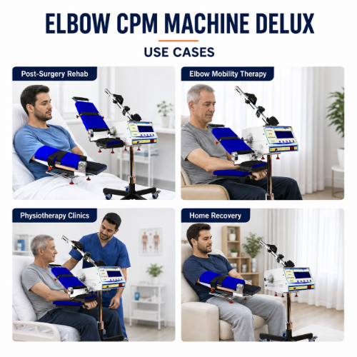 elbow cpm machine delux use cases for post surgery rehab elbow mobility therapy physiotherapy clinics and home recovery