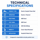 electric hospital flower bed technical specifications for patient care and hospital use