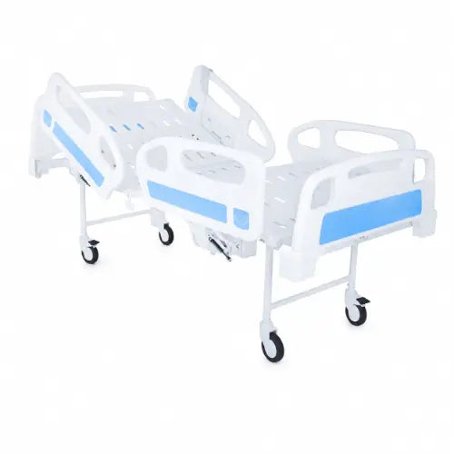 electric hospital flower bed with abs panels side railings and castor wheels