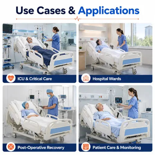 electric icu bed use cases for critical care hospital wards post operative recovery and patient monitoring
