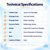 electric leg and foot massager technical specifications with deep kneading massage, reflexology pressure nodes and dual-foot ergonomic design