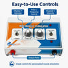 Medansh Mini Muscle Stimulator easy-to-use controls – CH1 intensity, pulse frequency control, CH2 intensity and dual output ports
