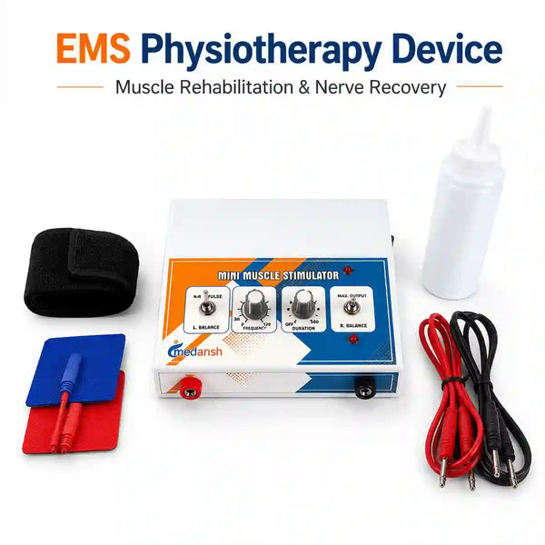 Medansh EMS Physiotherapy Device – Mini Muscle Stimulator for muscle rehabilitation and nerve recovery with complete kit