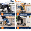 ergonomic foot rest use cases for office workstation, work from home, study desk and reception desk setup