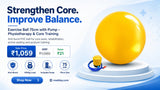 Exercise Ball 75cm with pump – strengthen core, improve balance, physiotherapy and core training at ₹1059