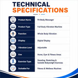fit body massager technical specifications for home gym and fitness use