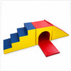 multicolour foam blocks with steps, crawl tunnel and ramp for pediatric therapy, sensory play and indoor activity training