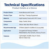 foam blocks with tunnel technical specifications with high-density foam, pvc cover, steps, tunnel and ramp for occupational therapy and pediatric rehabilitation