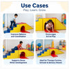foam blocks with tunnel use cases for balance and coordination, active play, gross motor development and therapy or sensory room activities