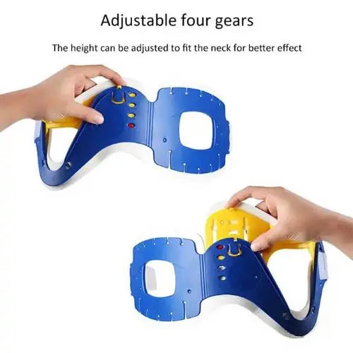 Close-up of cervical collar's four adjustment settings for customized neck fit