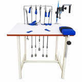 hand exercise table with pulley system, resistance weights, straps and wrist rehabilitation unit for physiotherapy use