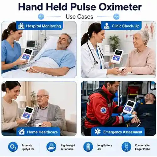 Hand held pulse oximeter use cases