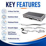 iastm massage tool set key features with polished finish smooth edges and professional soft tissue mobilization use
