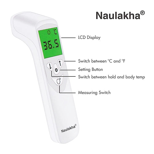 Non Contact Infrared Thermometer With 1 Year Warranty - Naulakha