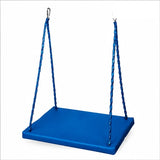 blue platform swing therapy equipment with rope suspension for sensory integration training