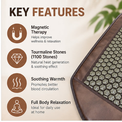 magnetic massage mattress key features with tourmaline stones soothing warmth and full body relaxation