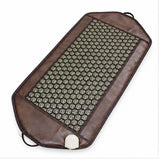 magnetic massage mattress with 1100 tourmaline stones in brown pu leather design