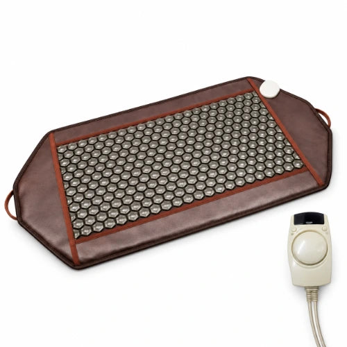 magnetic massage mattress with tourmaline stone surface and wired controller for wellness and relaxation use