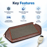 magnetic massage mattress key features including tourmaline stone surface, magnetic massage concept, breathable design, comfortable resting surface and easy operation