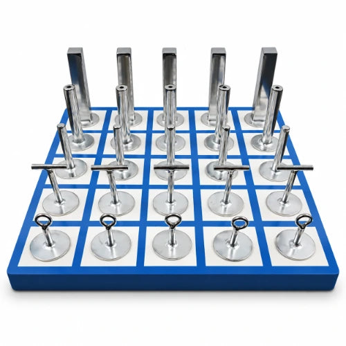 magnetic peg board with 25 stainless steel pegs in multiple shapes for hand therapy, grip training and finger dexterity exercises