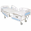 manual mechanical hospital bed with pp head foot panels side rails and castor wheels