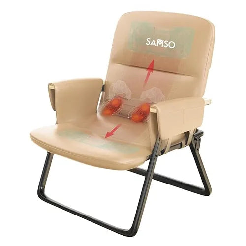 SAMSO M-Chair Foldable Massage Chair, Compact and Portable, Kneading Massage for Relaxation, Spot or Shiatsu Massage for Neck, Upper Back, Lower Back and Thighs