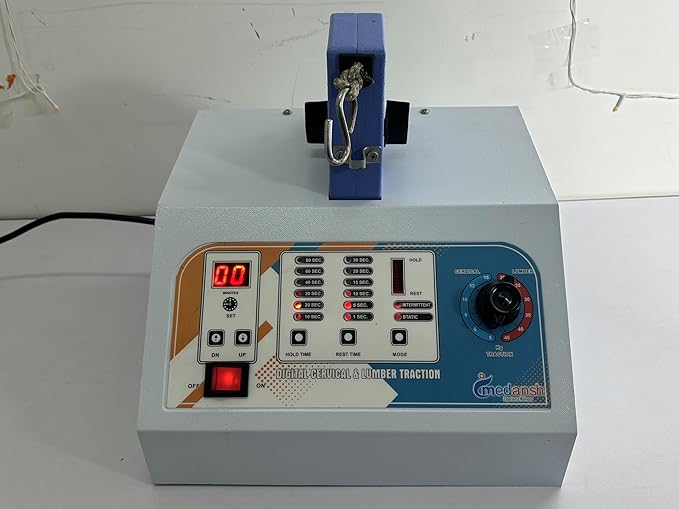Medansh digital cervical and lumbar traction machine control panel and settings