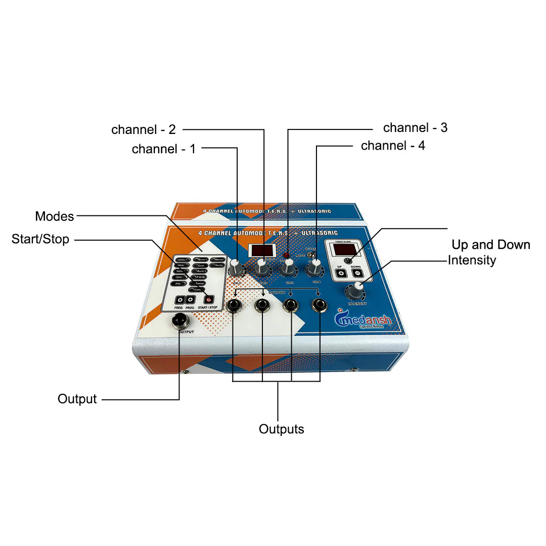 Medansh microprocessor based automode 4 channel TENS machine