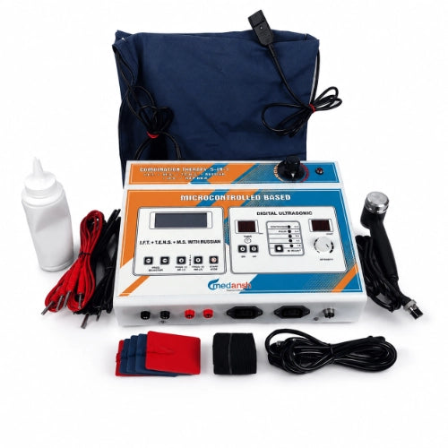 medansh 5 in 1 physiotherapy combo machine with therapy accessories for clinical rehabilitation use