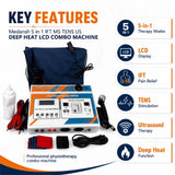 medansh 5 in 1 physiotherapy machine key features with lcd display ift tens ultrasound and deep heat