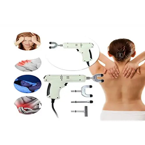 Chiropractic Activator massager gun with single and dual stylus attachments