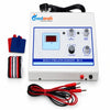 medansh diagnostic muscle stimulator with digital ma display, intensity controls, electrode pads, elastic strap and connecting cables for physiotherapy use
