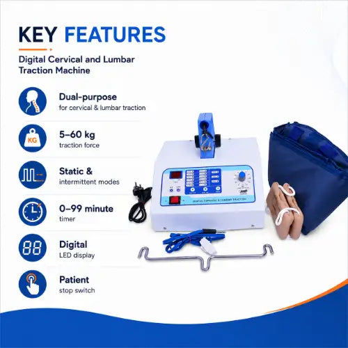 medansh digital cervical and lumbar traction machine key features for physiotherapy