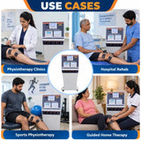 use cases of medansh physio studio 6 in 1 delux physiotherapy machine for physiotherapy clinics, hospital rehab, sports physiotherapy, and guided home therapy