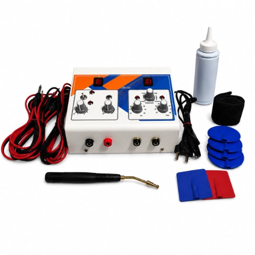 medansh portable tens 2 channel with muscle stimulator machine and accessories