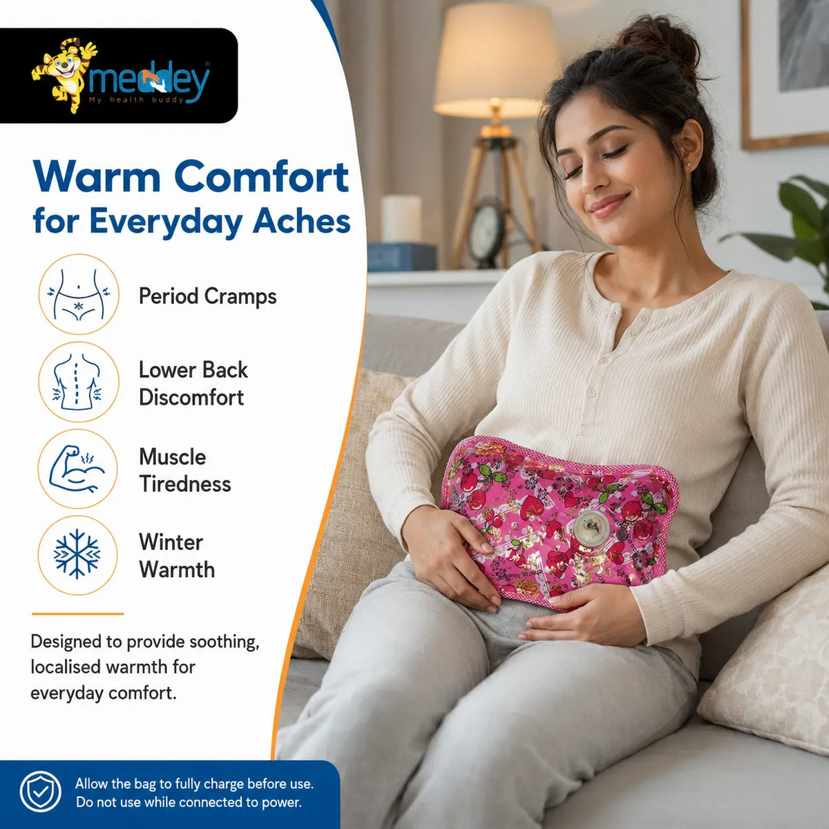Hot Water Bag 2L for Back Pain, Period Cramps Muscle Relief