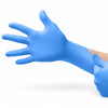 blue medvision nitrile examination glove with flexible full-hand fit for medical, clinical and laboratory applications