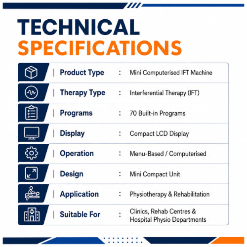 mini computerised ift machine technical specifications for physiotherapy and rehabilitation use